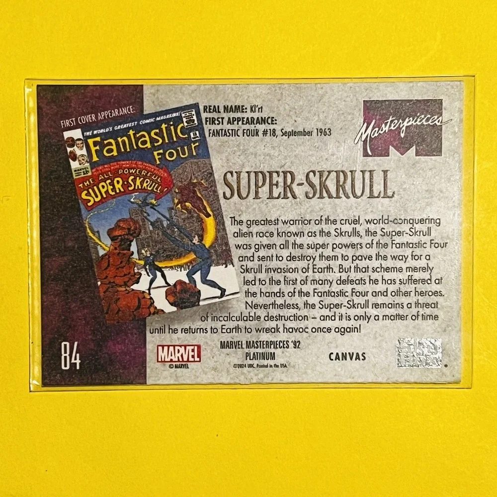 2024 Upper Deck Marvel Masterpieces '92 Platinum Super-Skrull‎ Canvas 84 Card